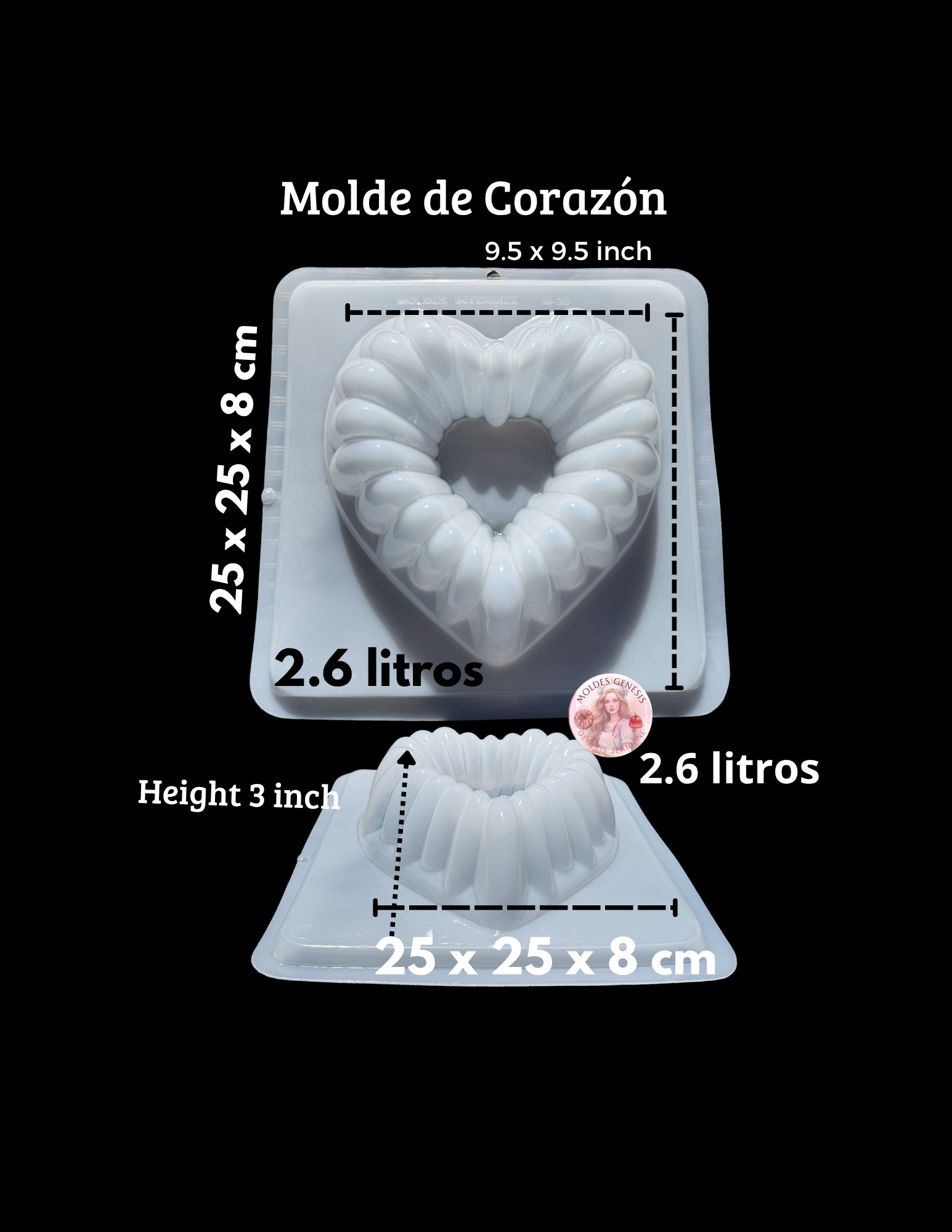 Molde en forma de corazón ♥️