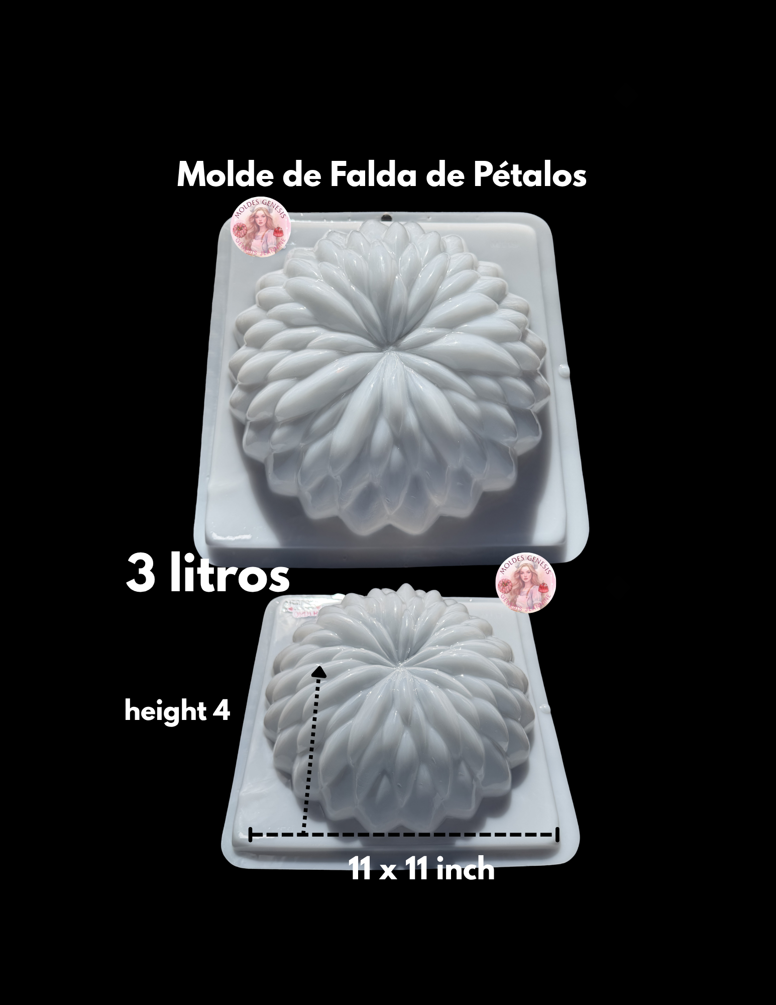 Molde en forma de falda de pétalos