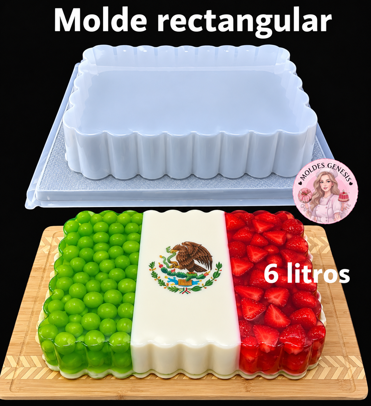 Molde rectangular de 6 litros