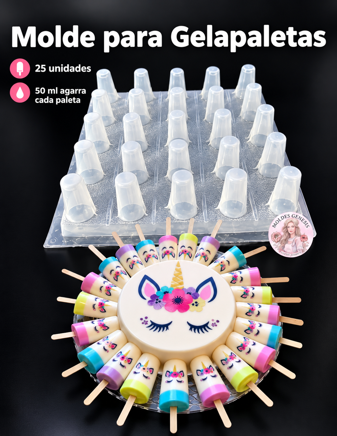 Molde de 25 unidades para Gelapaletas